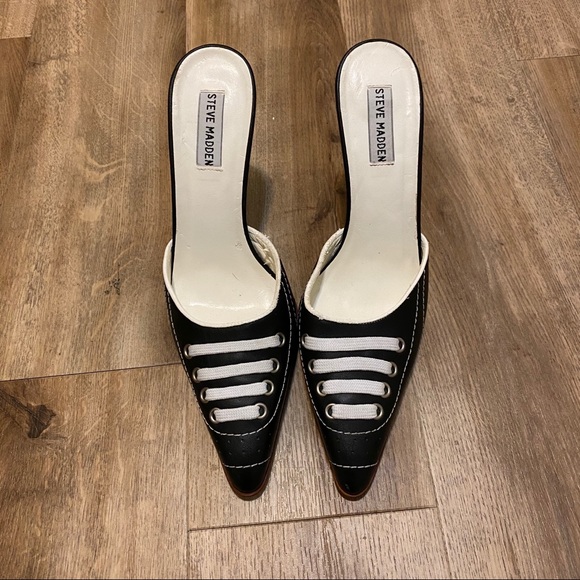 Steve Madden Shoes - Steve Madden Black & White Laced Pumps Size 10